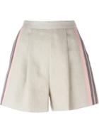 Msgm Front Pleat Stripe Shorts