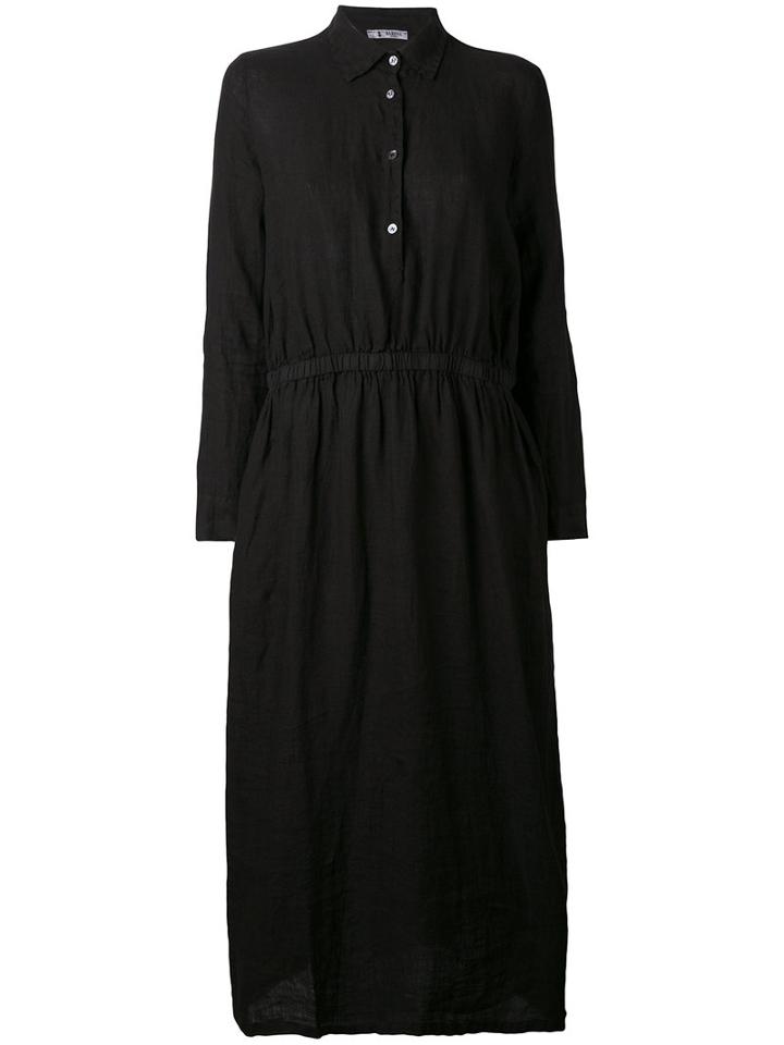 Barena - Button Up Dress - Women - Linen/flax - 42, Black, Linen/flax