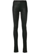 Rick Owens Leather Leggings - Black