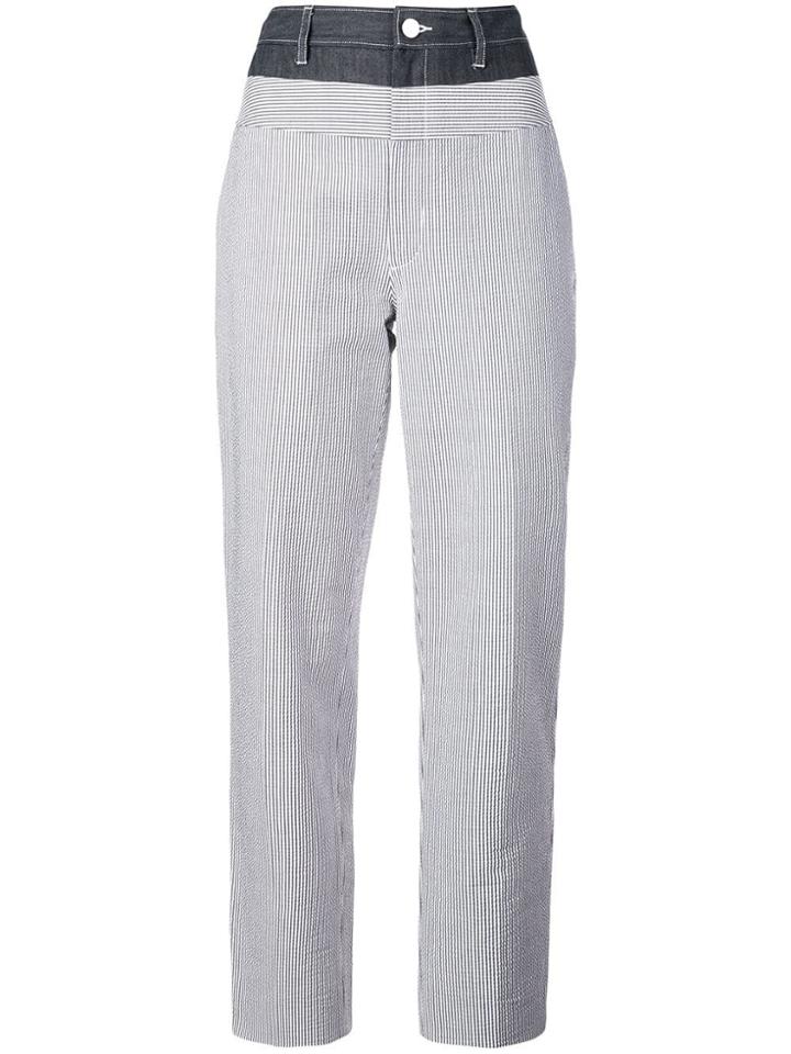 Jason Wu Contrast Striped Trousers - Blue