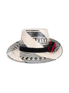 Yosuzi Pom-pom Detail Hat, Women's, Size: 57, Black, Cotton/wool/straw