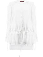 Di Liborio Pleated Shirt With Drawstring Waist - White