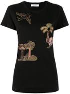 Valentino Embroidered Tree T-shirt, Women's, Size: Xs, Black, Cotton/viscose/silk