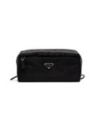 Prada Washbag With Logo Plaque - Black