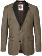 Education From Youngmachines Star Embroidered Classic Blazer - Brown