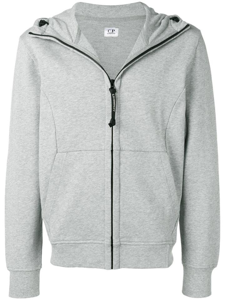 Cp Company Goggle Zipped Hoodie - Grey