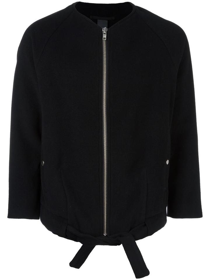 Odeur Cropped Zip Up Jacket, Adult Unisex, Size: Medium, Black, Wool/polyamide/cashmere