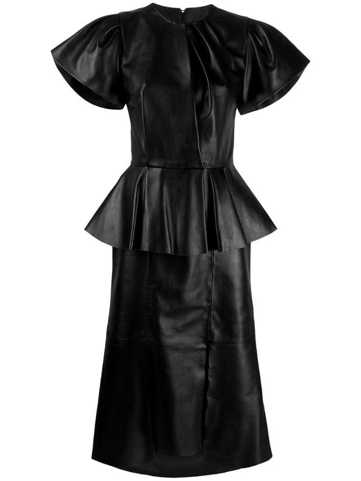 Alexander Mcqueen Peplum Midi Dress - Black