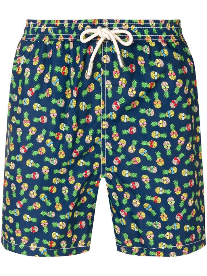 Mc2 Saint Barth Pineapple Print Swimming Shorts - Blue