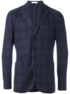 Boglioli Patch Pockets Plaid Blazer, Men's, Size: 50, Blue, Wool/cashmere/cupro