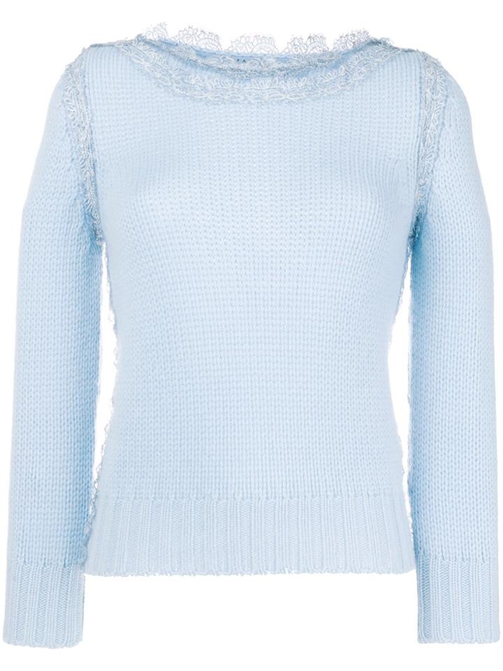 Ermanno Scervino Boat Neck Sweater - Blue