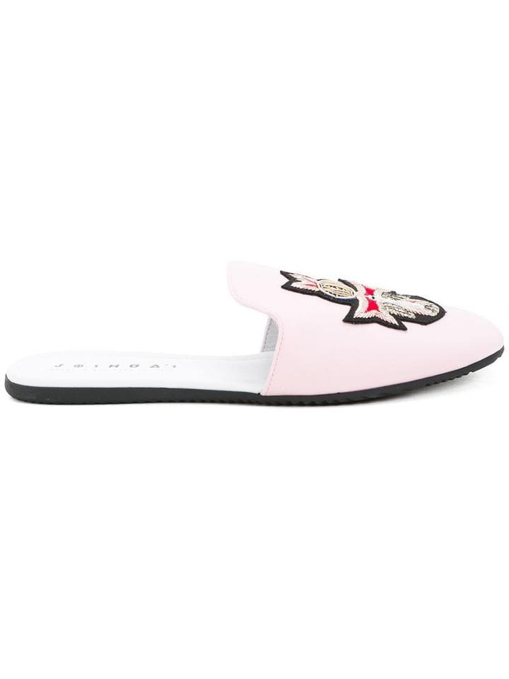 Joshua Sanders Crest Detail Slippers - Pink