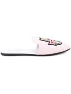Joshua Sanders Crest Detail Slippers - Pink
