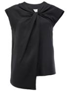 Maison Margiela Twist Front Blouse, Women's, Size: 42, Black, Silk/acetate