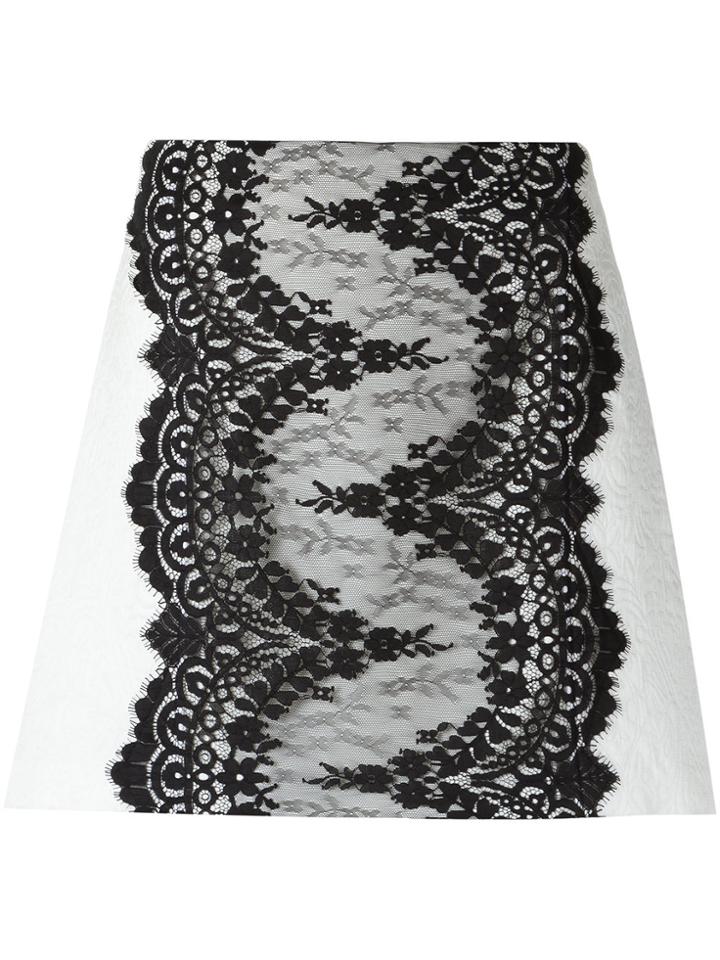 Olympiah Lace Panels Skirt - White