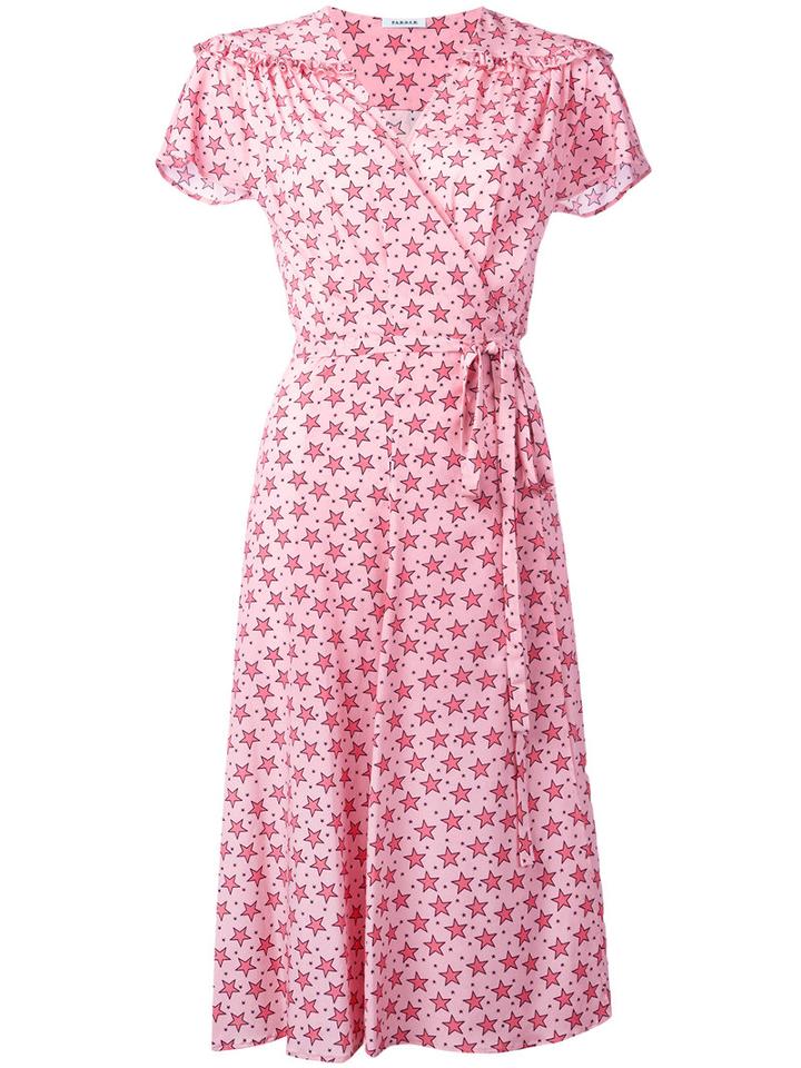 P.a.r.o.s.h. Star Print Wrap Dress, Women's, Size: Medium, Pink/purple, Silk/spandex/elastane
