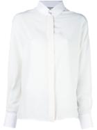 Lanvin Embellished Collar Fastening Shirt, Women's, Size: 46, White, Silk