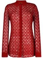Missoni Sheer Knitted Shirt - Red