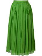 No21 Pleated Ruffle Skirt - Green