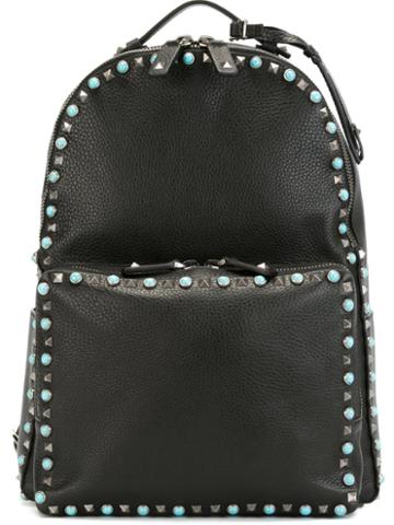 Valentino Rockstud Rolling Backpack, Black, Leather/metal Other