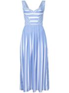 Ermanno Scervino - Striped Sundress - Women - Cotton - 40, Women's, Blue, Cotton