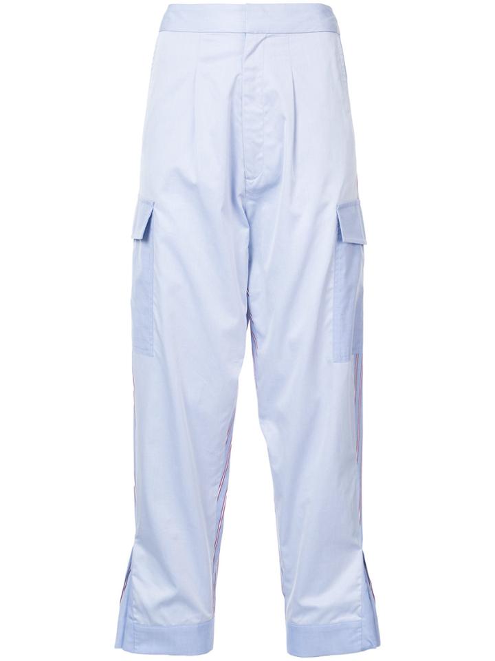 Tome High-waisted Cargo Trousers - Blue