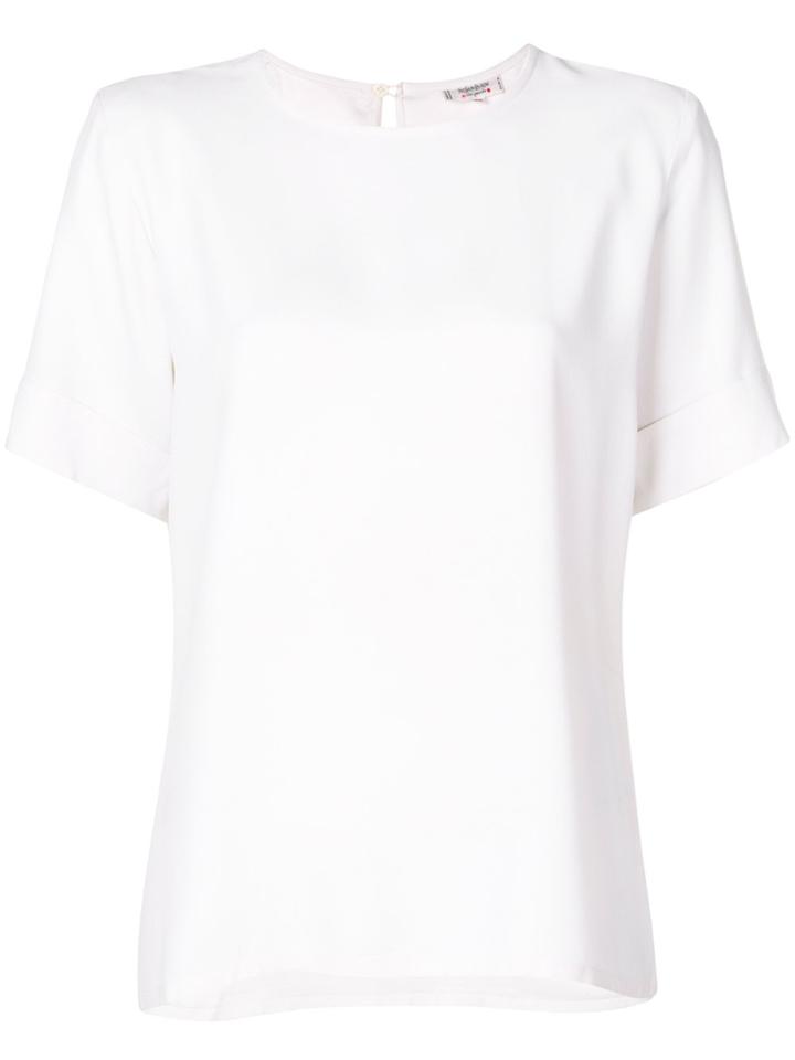 Yves Saint Laurent Vintage Turn Up Hems Blouse - White
