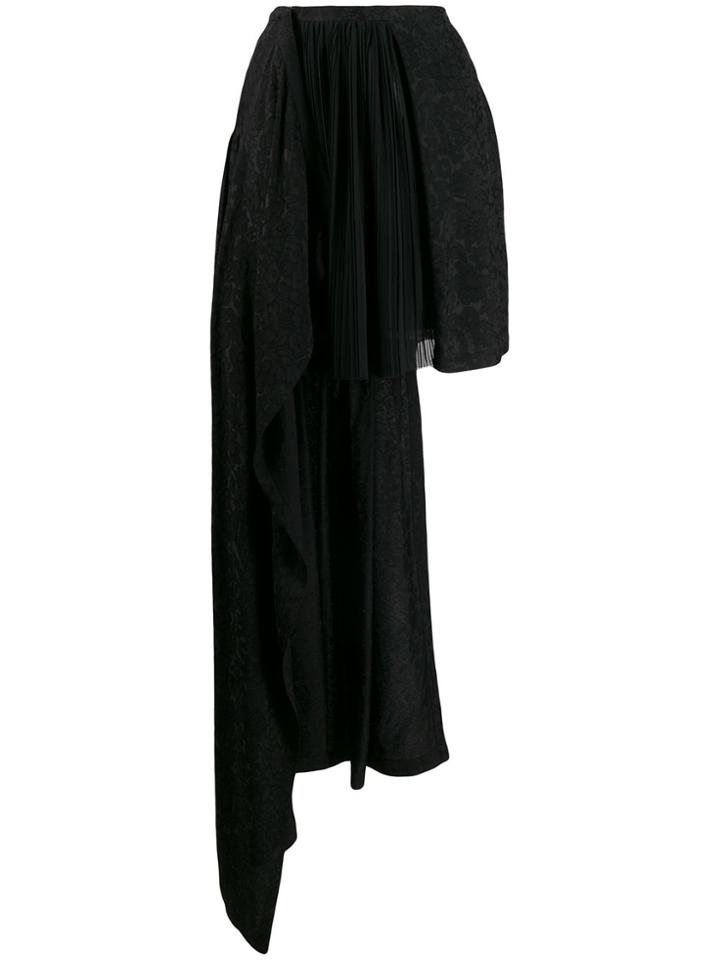 Preen By Thornton Bregazzi Asymmetric Jacquard Skirt - Black