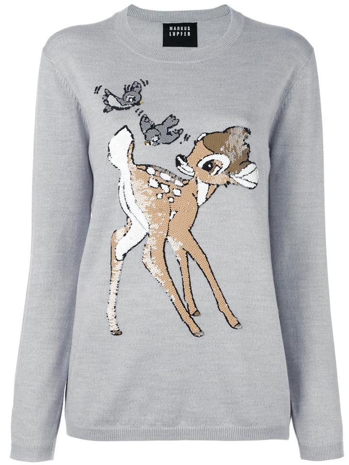 Markus Lupfer Bambi Sequin 'natalie' Jumper, Women's, Size: Xs, Grey, Merino
