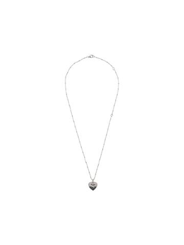 Kasun London Onyx Heart Necklace - Silver
