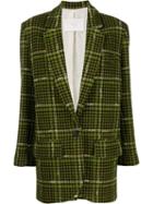 Tela Houndstooth Fitted Blazer - Green