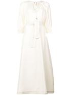 Zimmermann Belted Long Dress - White