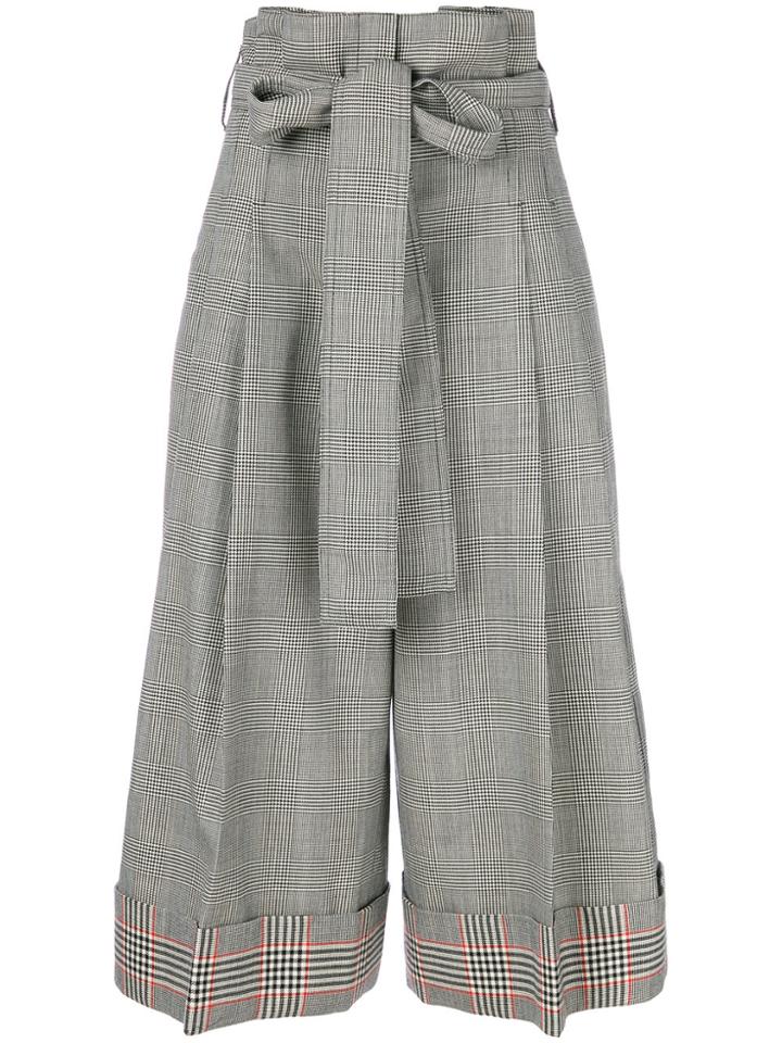 Alexander Mcqueen Houndstooth Cropped Trousers - Grey