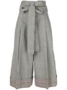 Alexander Mcqueen Houndstooth Cropped Trousers - Grey