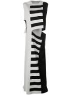 Rick Owens Striped Cut-out Maxi Dress - Grey