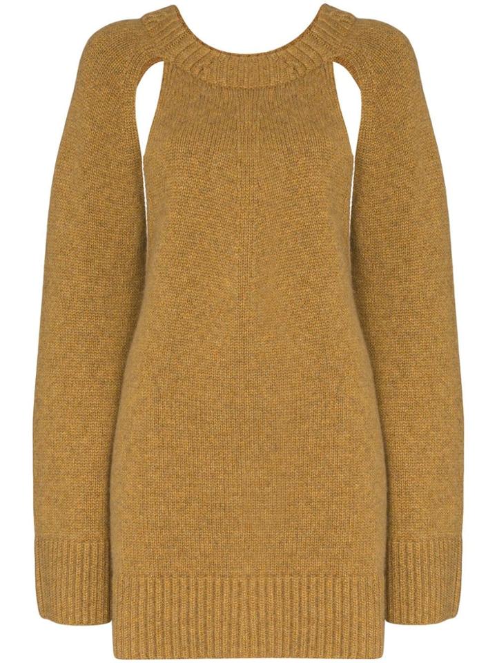 Khaite Liz Cutout Knit Jumper - Brown