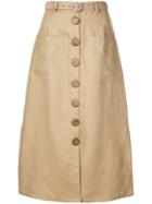 Nicholas Buttoned Skirt - Brown