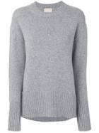 Drumohr Ribbed Crew Neck Sweater - Grey