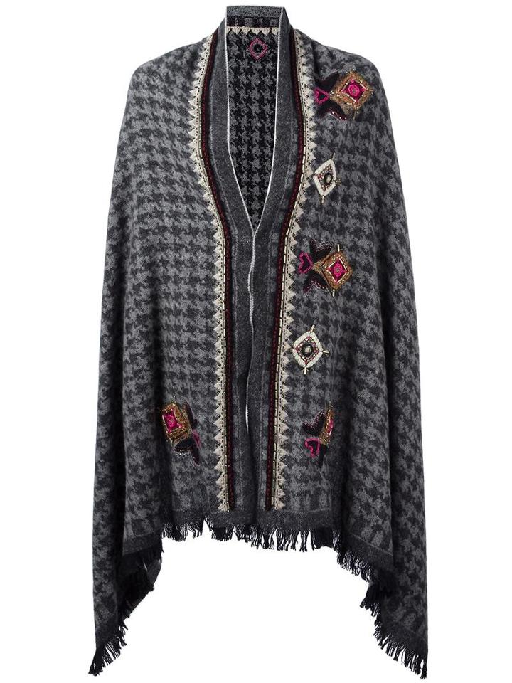 Bazar Deluxe Ethnic Poncho, Women's, Size: 38, Grey, Wool/polyimide
