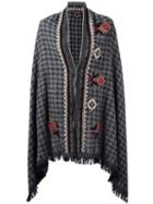 Bazar Deluxe Ethnic Poncho, Women's, Size: 38, Grey, Wool/polyimide