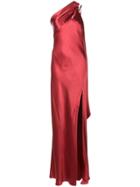 Michelle Mason One Shoulder Gown - Red
