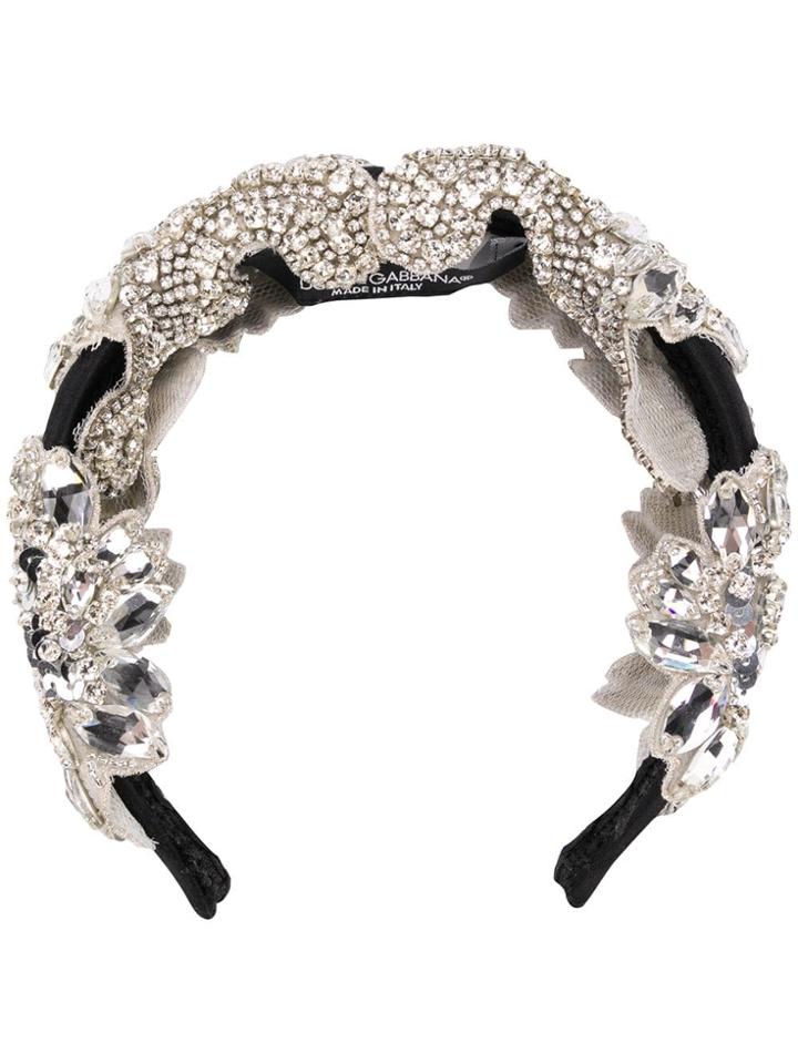 Dolce & Gabbana Crystal Embellished Head Band - Silver