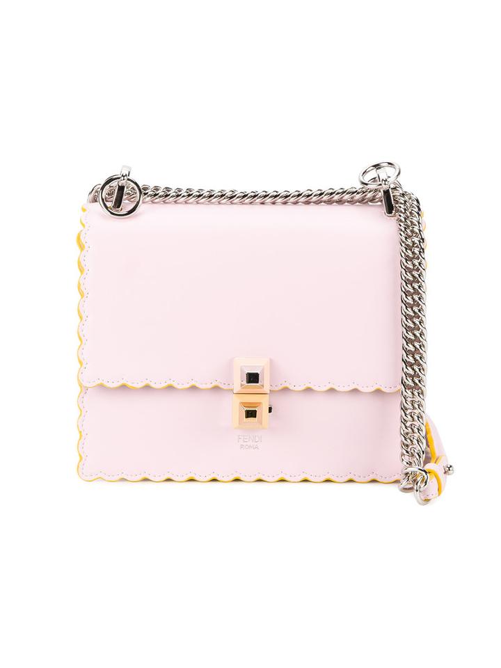 Fendi - Kan I Scalloped Shoulder Bag - Women - Leather/metal - One Size, Pink/purple, Leather/metal