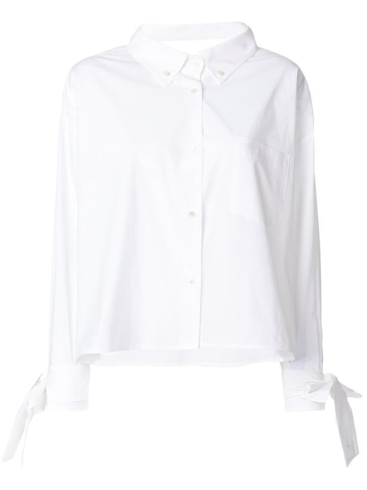 Erika Cavallini Oversized Tie Cuff Shirt - White