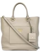 Prada Large Shopping Bag, Women's, Grey, Calf Leather