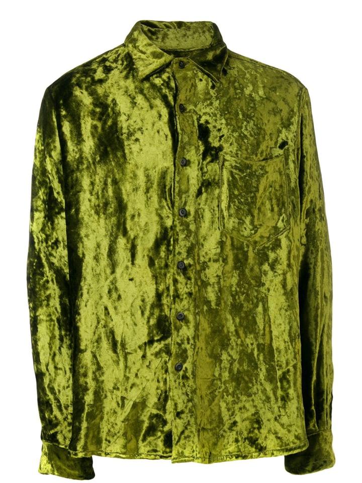Ami Paris Classic-wide Fit Shirt With Chest Pocket - Green