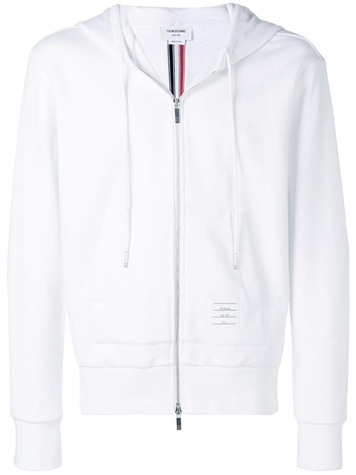 Thom Browne Center-back Stripe Loopback Hoodie - White