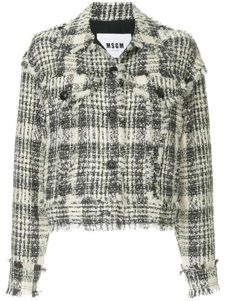 Msgm Tweed Jacket - White