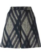 Odeeh Check Print Skirt, Women's, Size: 40, Nude/neutrals, Polyester/viscose/wool