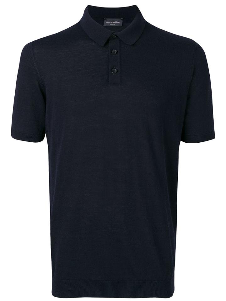 Roberto Collina Plain Polo Shit - Blue